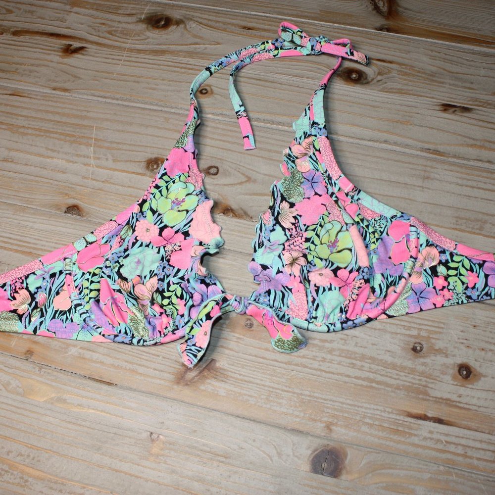 Victoria's Secret pink floral tie top
